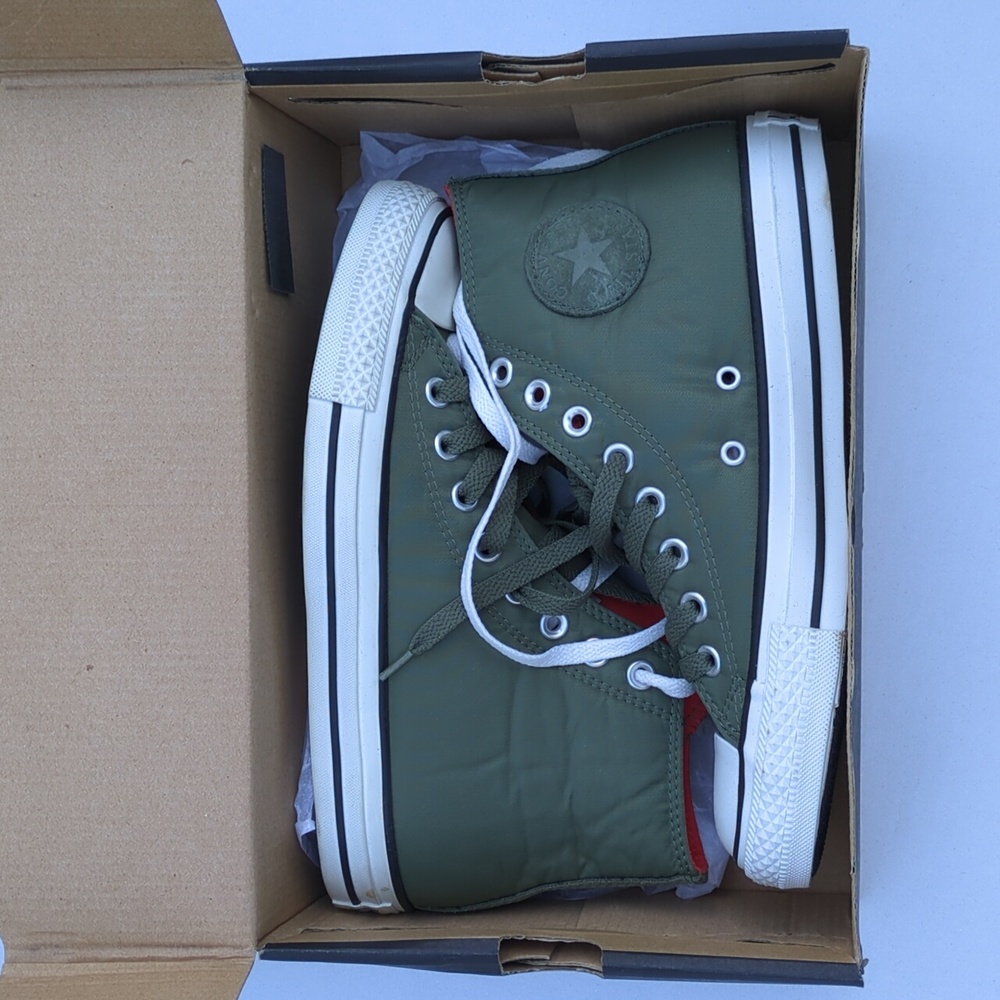Converse HiTop Olive Nylon/Hot Orange New